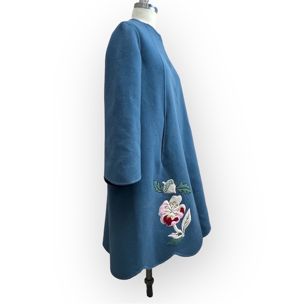 Weekend Max Mara Floral Appliqué Wool Swing Coat - Picture 4 of 13